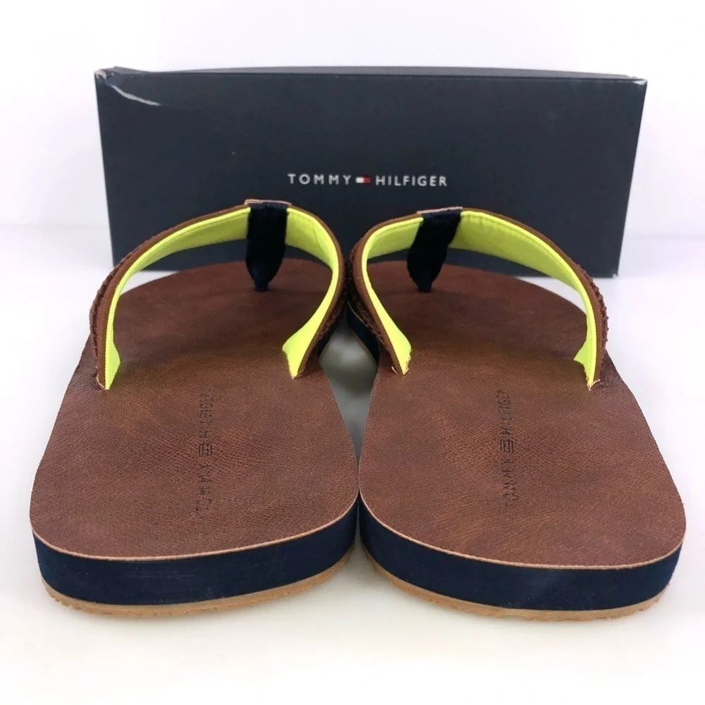 Tommy Hilfiger Dembo Mens Flip Flop Sandals Size 13 Brown Stylish & Comfortable